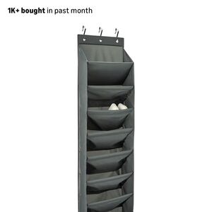 Space-Saving Grey Hanging Closet Organizer